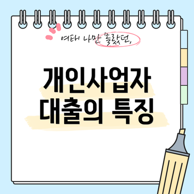 개인사업자 대출의 특징