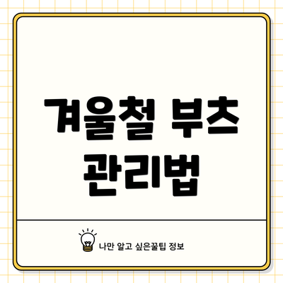 겨울철 부츠 관리법