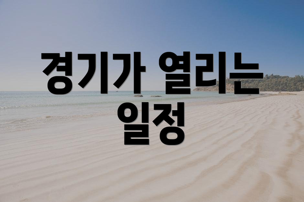 경기가 열리는 일정