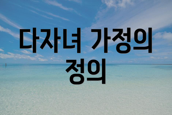 다자녀 가정의 정의