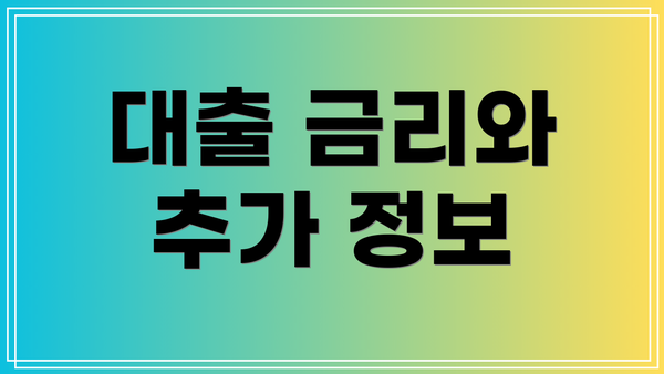 대출 금리와 추가 정보