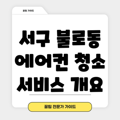 서구 불로동 에어컨 청소 서비스 개요