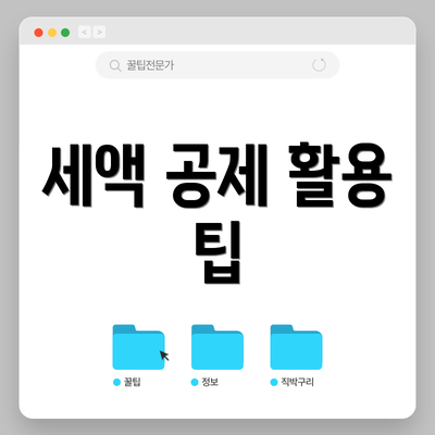 세액 공제 활용 팁