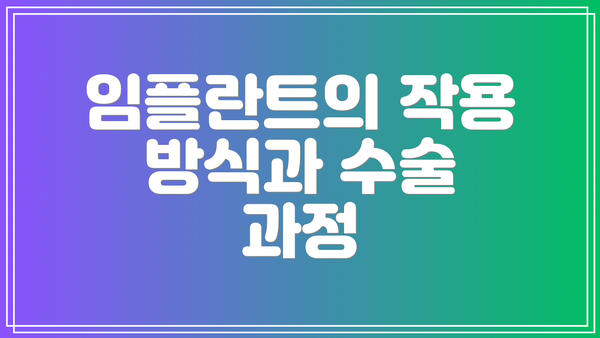 임플란트의 작용 방식과 수술 과정