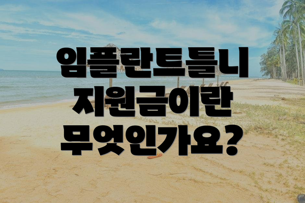 임플란트틀니 지원금이란 무엇인가요?