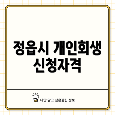 정읍시 개인회생 신청자격