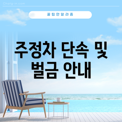 주정차 단속 및 벌금 안내