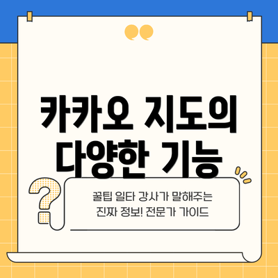 카카오 지도의 다양한 기능