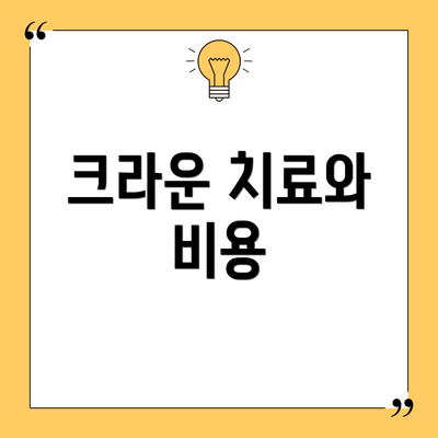 크라운 치료와 비용