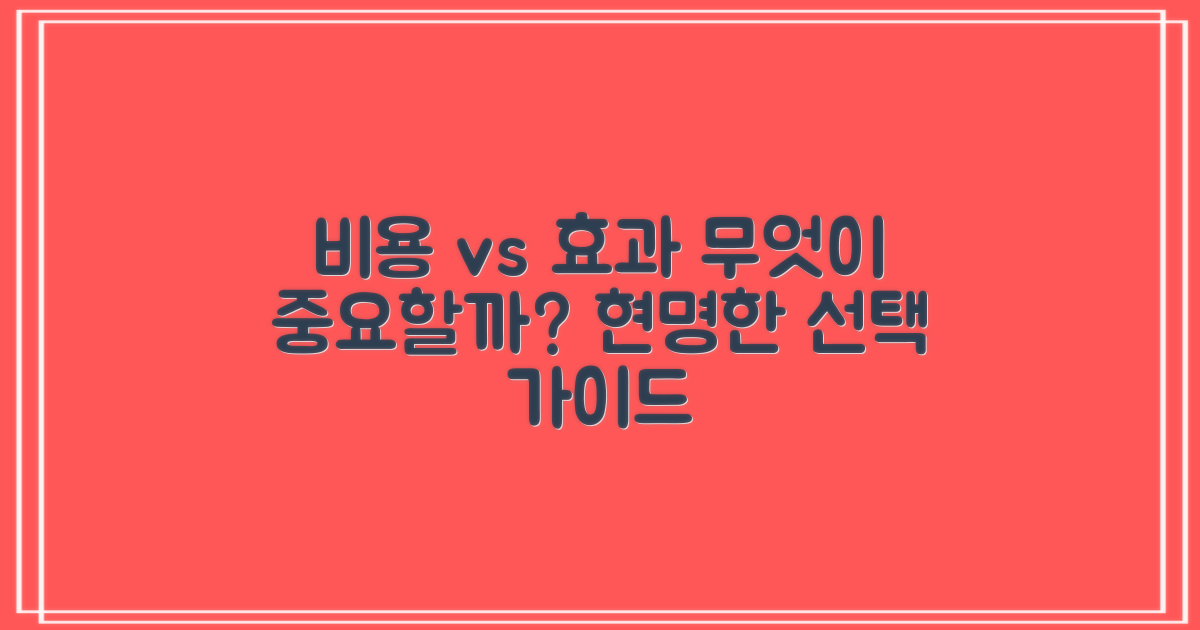 비용 vs 효과 분석
