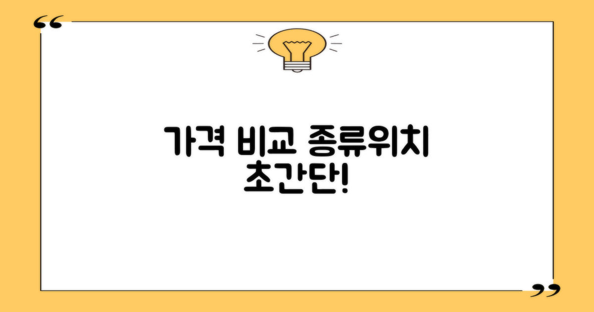 종류/위치별 가격, 바로 비교하세요!